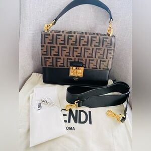 New Fendi Kan I with long and short leather chain straps and duster bag & tags.